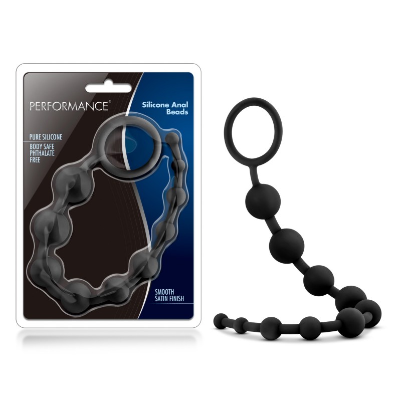 Performance 12.5'' Silicone Anal Beads - Black